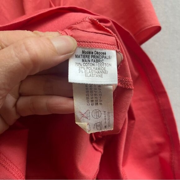 Paule Ka short sleeve coral collar belted blouse Sz S - Picture 8 of 10
